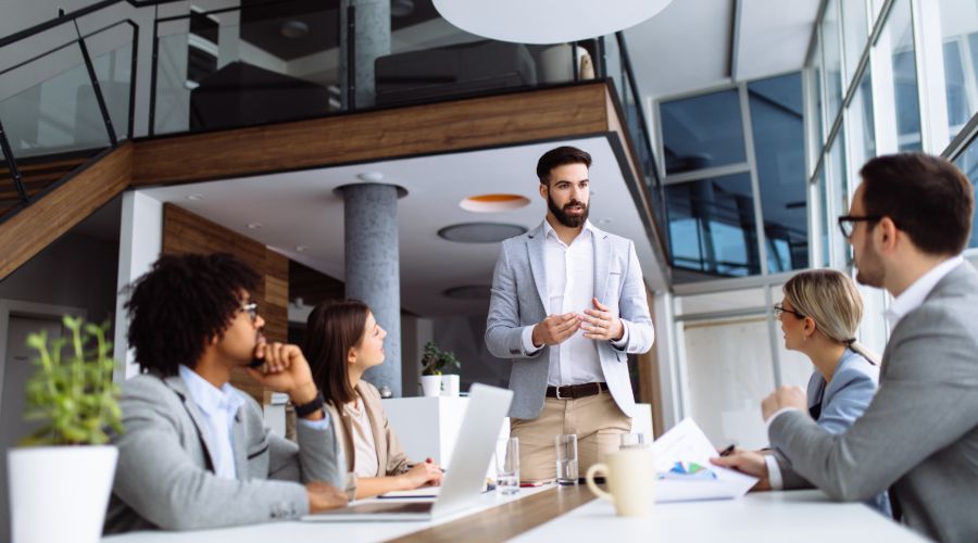 Manager leading a meeting